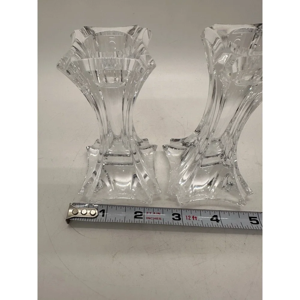 Lenox Czech Crystal Candlestick Holders Pair 4